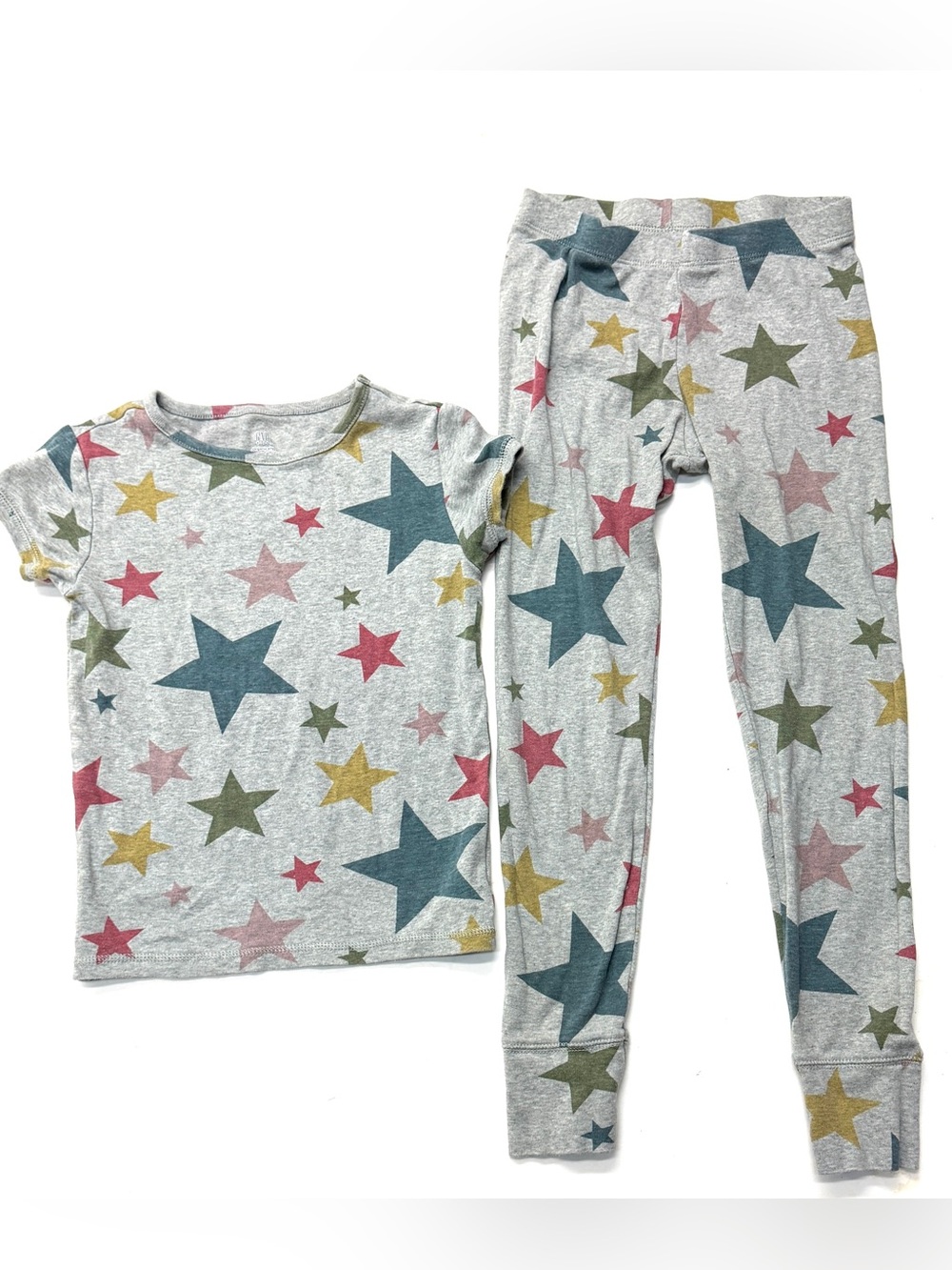 GAP Kids Stars Organic Cotton Short Sleeve Pants Pajama Set Gray, Blue, Pink